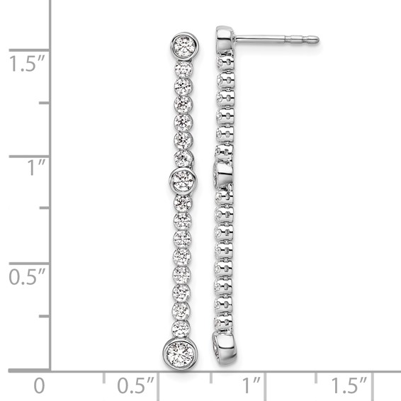 14k White Gold 1 carat Lab Grown Diamond VS/SI+ G+ Complete Dangle Post Earrings