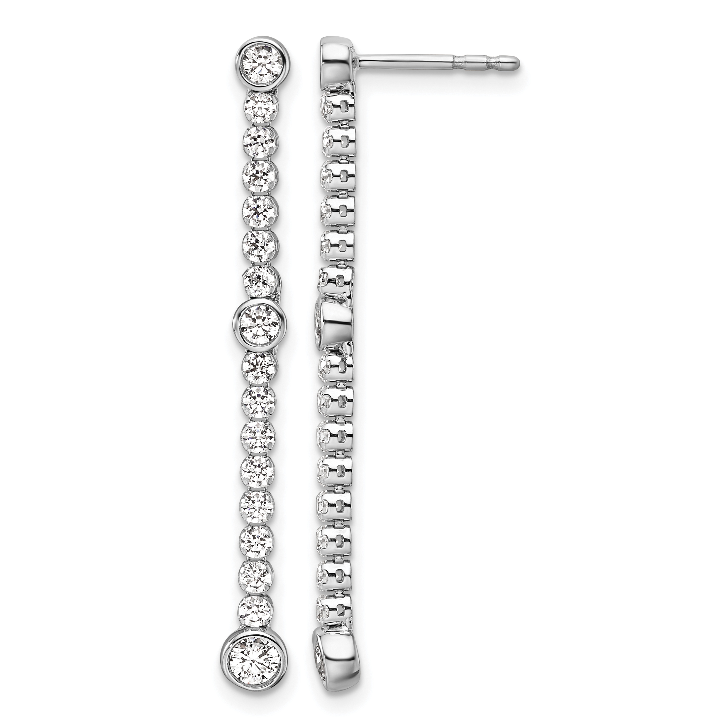 14k White Gold 1 carat Lab Grown Diamond VS/SI+ G+ Complete Dangle Post Earrings (EM10220-106-WLG)
