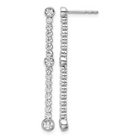 14K White Gold 1 Carat Lab Grown Diamond VS SI+ G+ Complete Dangle Post Earrings view 1