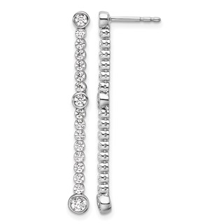 14k White Gold 1 carat Lab Grown Diamond VS/SI+ G+ Complete Dangle Post Earrings