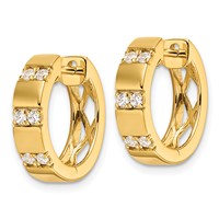 14K Yellow Gold 0.33 Carat Lab Grown Diamond VS SI+ G+ Complete Fashion Hinged Hoop Earrings view 2