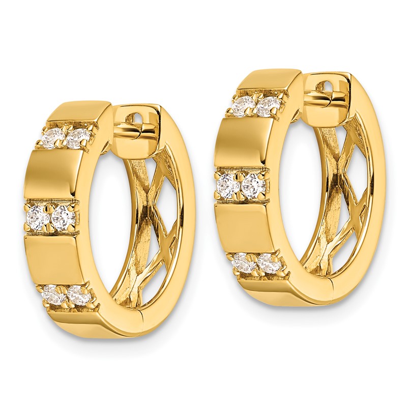 14k 1/3 carat Lab Grown Diamond VS/SI+ G+ Complete Fashion Hinged Hoop Earrings