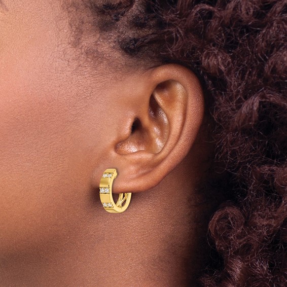 14k 1/3 carat Lab Grown Diamond VS/SI+ G+ Complete Fashion Hinged Hoop Earrings