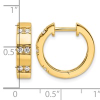 14K Yellow Gold 0.33 Carat Lab Grown Diamond VS SI+ G+ Complete Fashion Hinged Hoop Earrings view 4