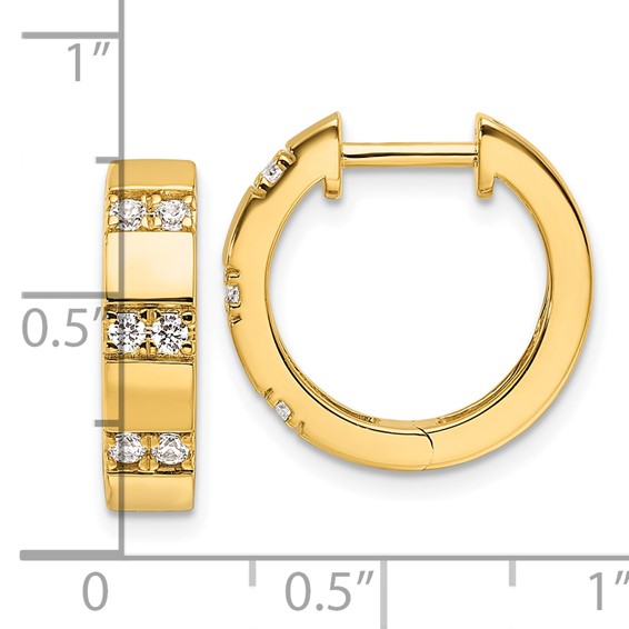 14k 1/3 carat Lab Grown Diamond VS/SI+ G+ Complete Fashion Hinged Hoop Earrings