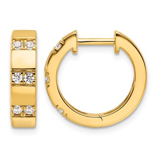 14k 1/3 carat Lab Grown Diamond VS/SI+ G+ Complete Fashion Hinged Hoop Earrings