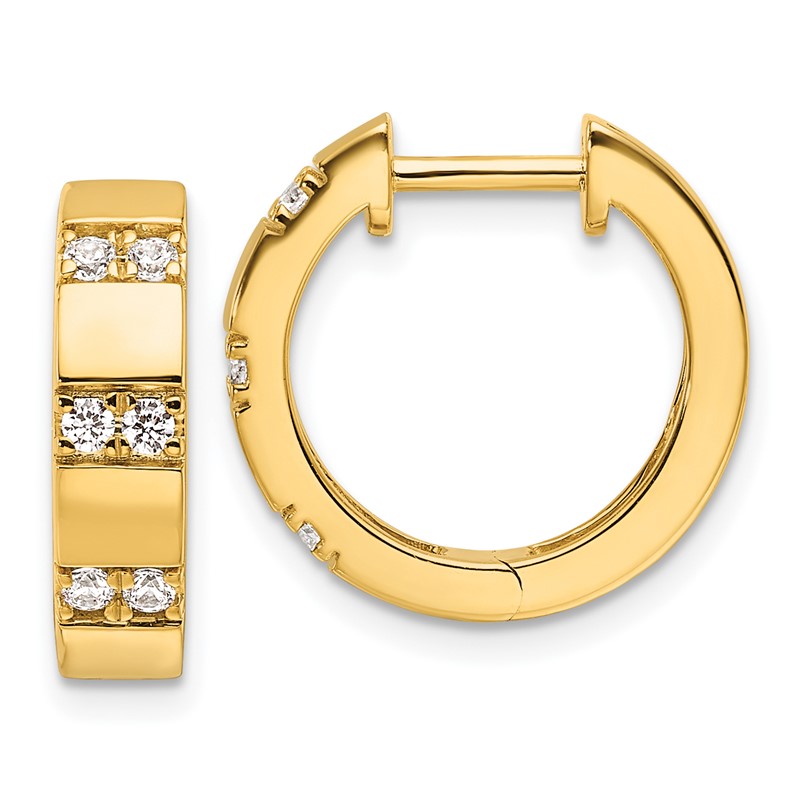 14k 1/3 carat Lab Grown Diamond VS/SI+ G+ Complete Fashion Hinged Hoop Earrings