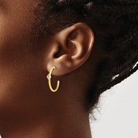 14K Yellow Gold 0.25 Carat Lab Grown Diamond VS SI+ G+ Complete C-Hoop Post Earrings view 3