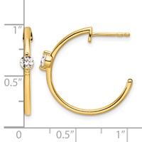 14K Yellow Gold 0.25 Carat Lab Grown Diamond VS SI+ G+ Complete C-Hoop Post Earrings view 4