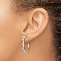 14K White Gold 0.38 Carat Lab Grown Diamond VS SI+ G+ Complete C-Hoop Post Earrings view 3