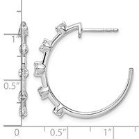 14K White Gold 0.38 Carat Lab Grown Diamond VS SI+ G+ Complete C-Hoop Post Earrings view 4