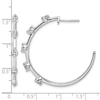 14K White Gold 0.75 Carat Lab Grown Diamond VS SI+ G+ Complete C-Hoop Post Earrings view 4