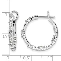 14K White Gold 0.75 Carat Lab Grown Diamond VS SI+ G+ Complete in and Out Hoop Earrings view 4