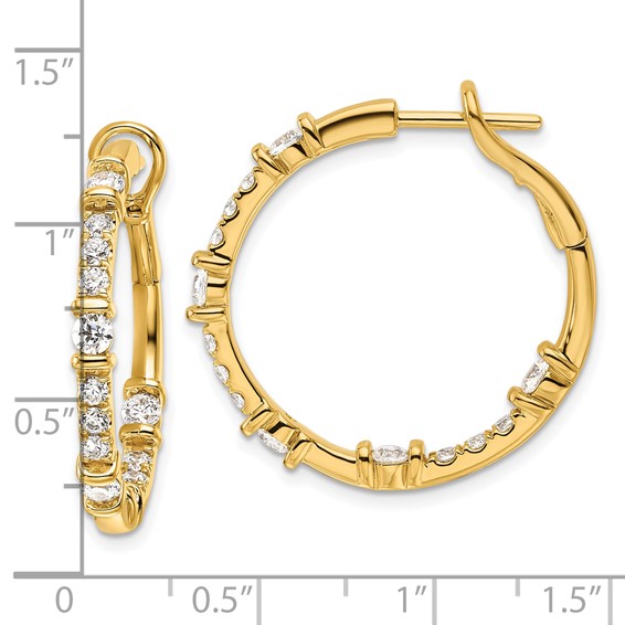 Gold Diamond In/Out Hoop Earrings