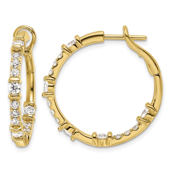 Gold Diamond In/Out Hoop Earrings