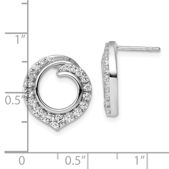 14k White Gold 1 carat Lab Grown Diamond VS/SI+ G+ Circle Post Earrings
