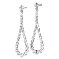 14K White Gold 3 Carat Lab Grown Diamond VS SI+ G+ Complete Fashion Teardrop Earrings view 2