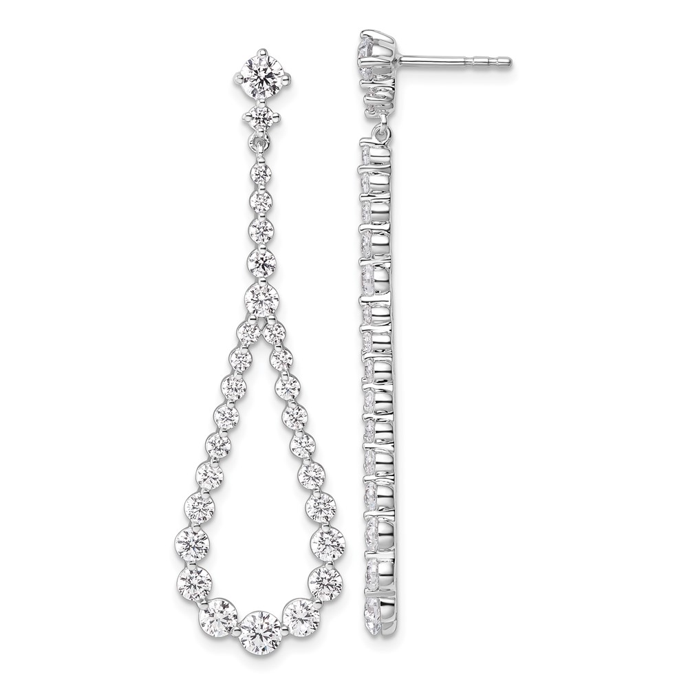 14K White Gold 3 Carat Lab Grown Diamond VS SI+ G+ Complete Fashion Teardrop Earrings