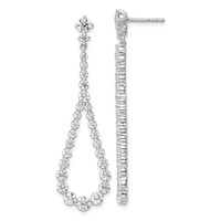 14K White Gold 3 Carat Lab Grown Diamond VS SI+ G+ Complete Fashion Teardrop Earrings view 1