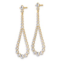 14K Yellow Gold 3 Carat Lab Grown Diamond VS SI+ G+ Complete Fashion Teardrop Earrings view 2