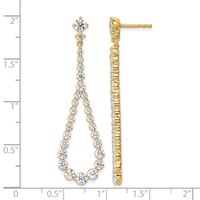 14K Yellow Gold 3 Carat Lab Grown Diamond VS SI+ G+ Complete Fashion Teardrop Earrings view 3