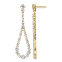 14K Yellow Gold 3 Carat Lab Grown Diamond VS SI+ G+ Complete Fashion Teardrop Earrings view 1