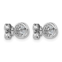14K White Gold 0.62 Carat Lab Grown Diamond VS+ F+ Round Complete Halo Post Earrings view 3
