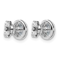 14K White Gold 0.62 Carat Lab Grown Diamond VS+ F+ Complete Oval Halo Earrings view 2