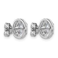 14K White Gold 0.25 Carat Lab Grown Diamond VS SI+ G+ Semi-Mount Oval Halo Earrings view 4