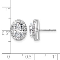 14w 2.50ct Certified Lab Grown Diamond VS SI+ G+ Complete Oval Halo Earrings view 4