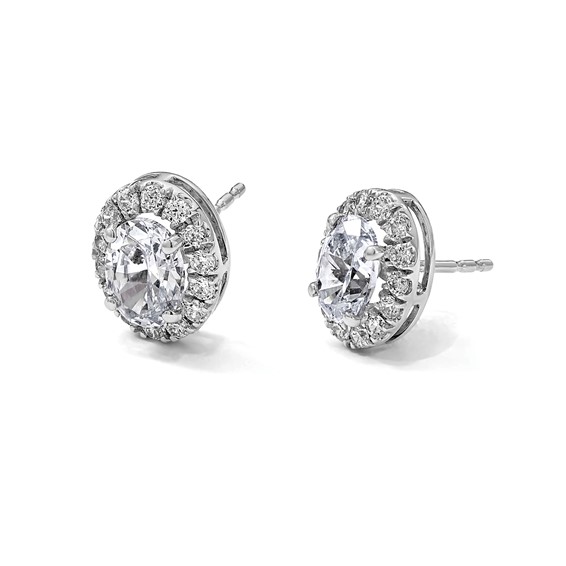 Diamond Fashion Oval Halo Earrings