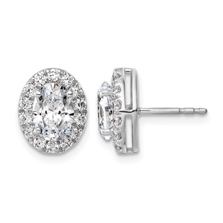 Diamond Fashion Oval Halo Earrings
