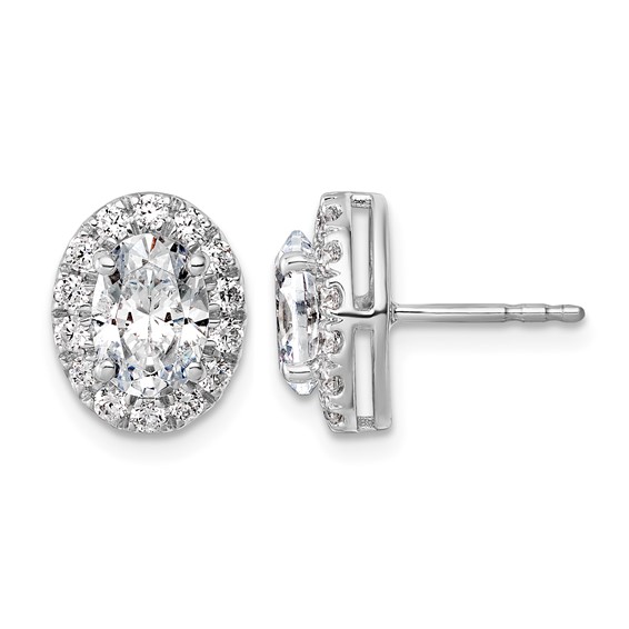 Diamond Fashion Oval Halo Earrings