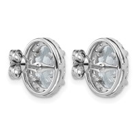 14K White Gold 3.50 Carat Lab Grown Diamond VS+ F+ Complete Oval Halo Earrings view 3