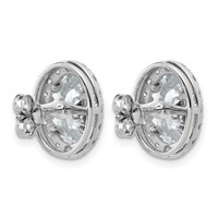 14K White Gold 4.75 Carat Lab Grown Diamond VS+ F+ Complete Oval Halo Earrings view 3