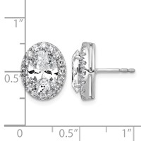 14K White Gold 4.75 Carat Lab Grown Diamond VS+ F+ Complete Oval Halo Earrings view 5