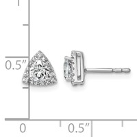 14K White Gold 0.62 Carat Lab Grown Diamond VS SI+ G+ Complete Trillion Halo Post Earrings view 4