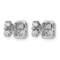 14K White Gold 0.62 Carat Lab Grown Diamond VS SI+ G+ Complete Emerald Halo Post Earrings view 2