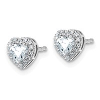 14K White Gold Lab Grown VS SI+ G+ Diamond Heart Shape Halo Complete Earrings view 2