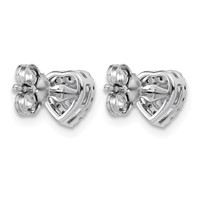 14K White Gold Lab Grown VS SI+ G+ Diamond Heart Shape Halo Complete Earrings view 3