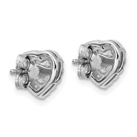 14K White Gold 0.25 Carat Lab Grown Diamond VS SI+ G+ 0.50 Center Semi Mount Halo Heart Post Earrings view 4