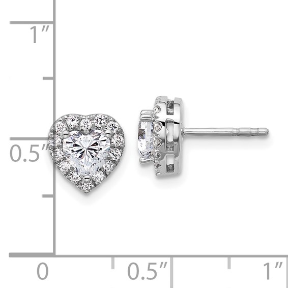 Gold Diamond Heart Halo Earrings