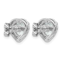 14K White Gold 2.38 Carat Lab Grown Diamond VS+ F+ Complete Heart Halo Post Earrings view 3