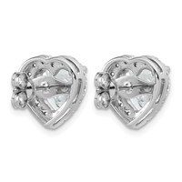 14K White Gold 4.88 Carat Lab Grown Diamond VS+ F+ Complete Heart Halo Post Earrings view 3