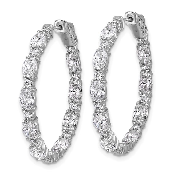 14kw Certified Oval and Round VS DEF Diamond Inside/Outside Hoop Earrings