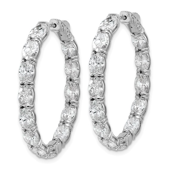 14kw Certified Oval and Round VS/SI FGH Diamond Inside/Outside Hoop Earring