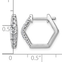 14K White Gold 0.50 Carat Lab Grown Diamond VS+ F+ Complete Fashion Hoop Earrings view 4
