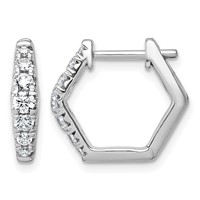 14K White Gold 0.50 Carat Lab Grown Diamond VS+ F+ Complete Fashion Hoop Earrings view 1