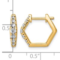 14K Yellow Gold 0.50 Carat Lab Grown Diamond VS+ F+ Complete Fashion Hoop Earrings view 3