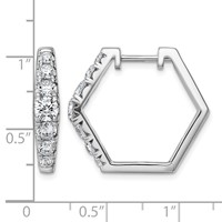 14K White Gold 1.50 Carat Lab Grown Diamond VS+ F+ Complete Fashion Hoop Earrings view 4